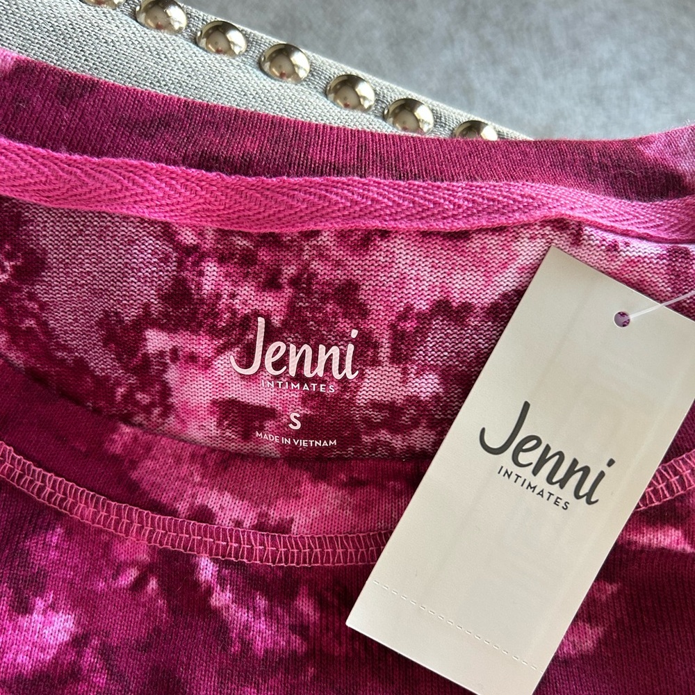 NWT Jenni Pink Camo Tie Dye Top Sleep Shirt Pajama Size S - Picture 6 of 11